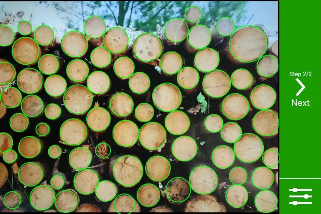 Recuento de troncos de madera